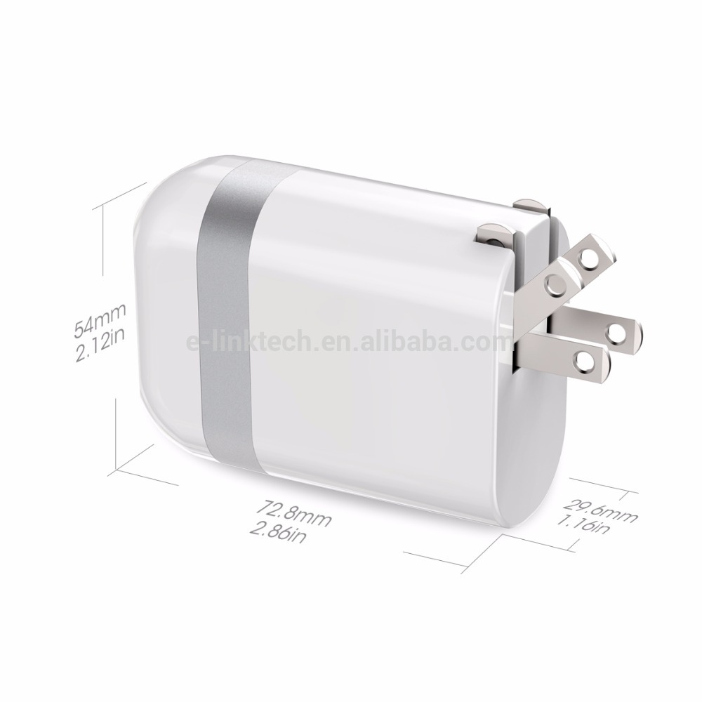 Dual USB Port 2.4A fast Output wall charger,Foldable EURO & USA Plug Travel charger for iPhone iPad Samsung LG HTC